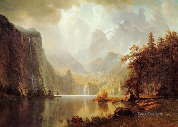 ブルック川の流れ Painting - 山中のアルバート・ビアシュタットの風景 川
